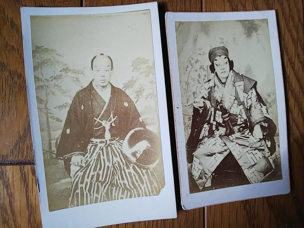 古写真の調査後売却】四代目・中村芝翫（鶏卵紙、手札名刺サイズ